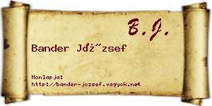 Bander József névjegykártya